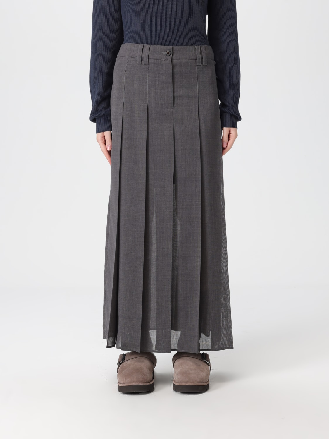 BRUNELLO CUCINELLI SKIRT: Skirt woman Brunello Cucinelli, Grey - Img 1