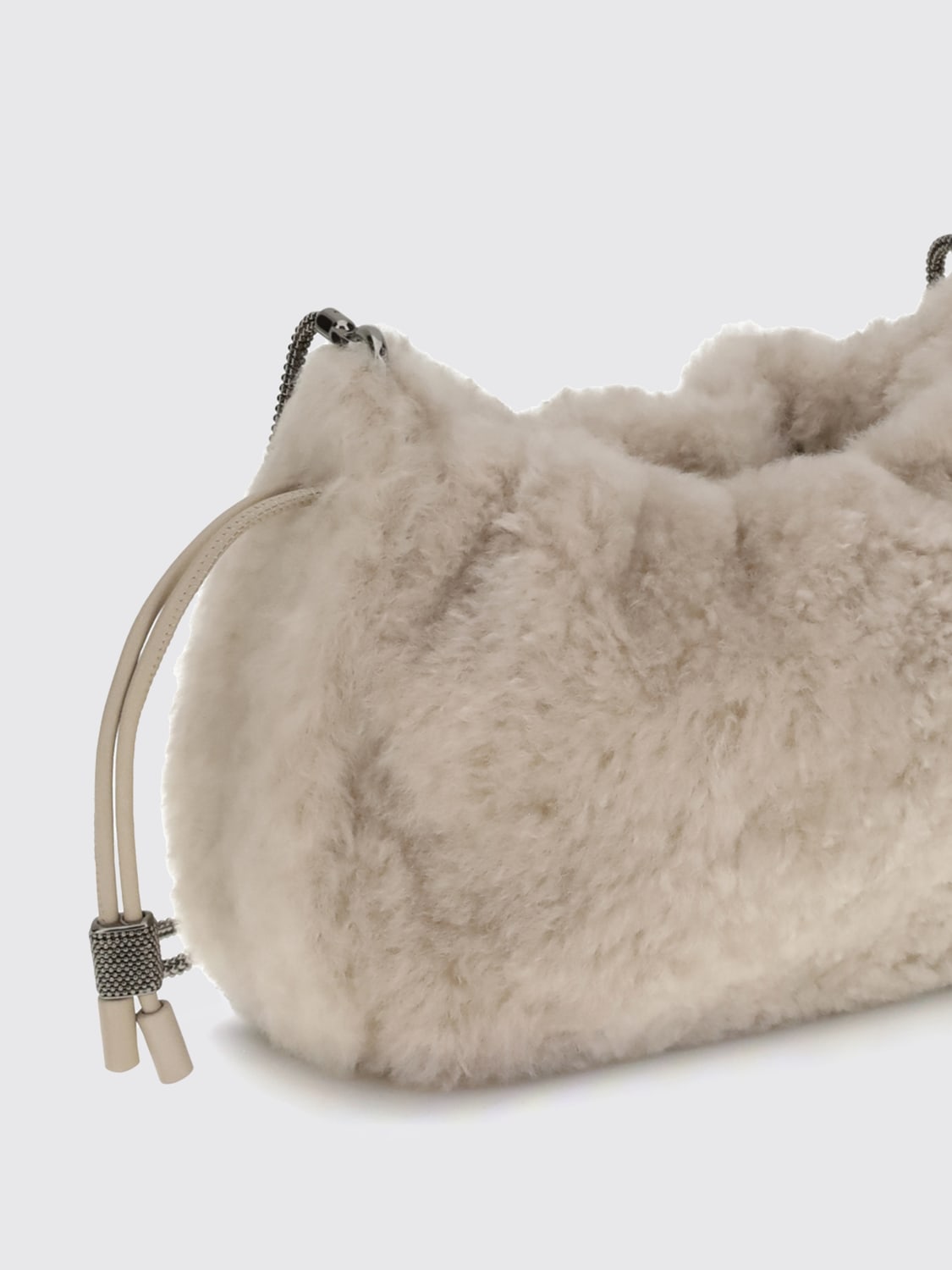 BRUNELLO CUCINELLI BOLSO DE HOMBRO: Bolso de hombro mujer Brunello Cucinelli, Leche - Img 3