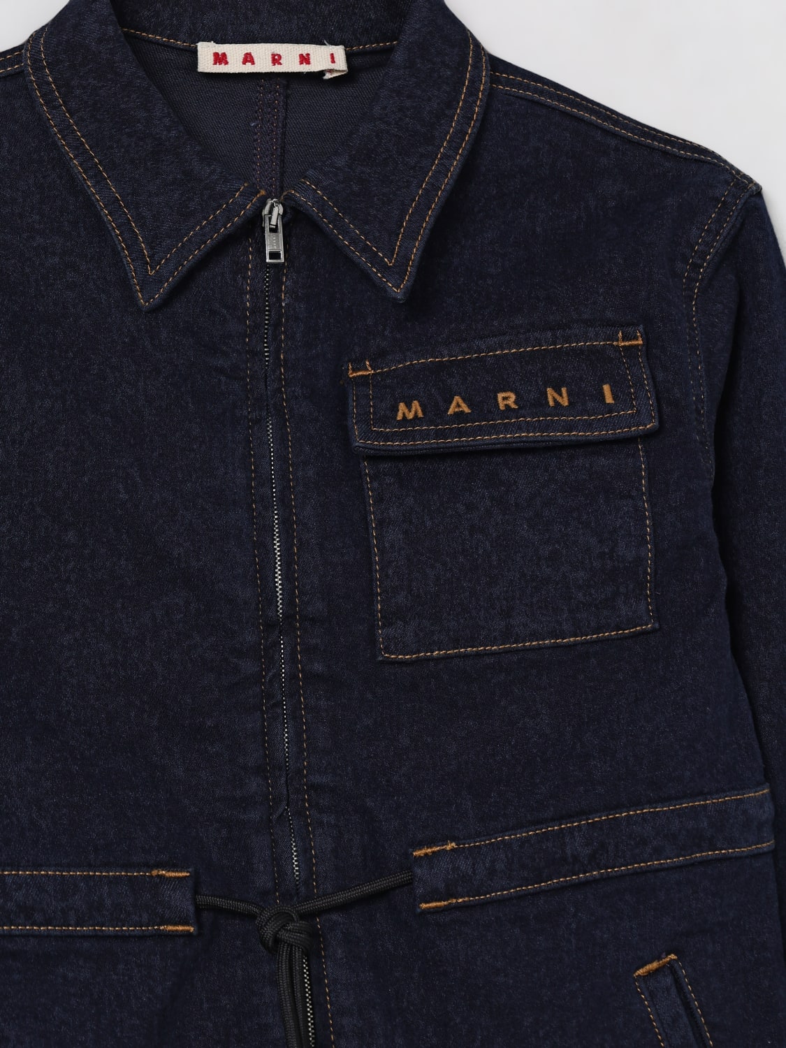 MARNI TUTA: Tuta di jeans con logo Marni, Blue - Img 3