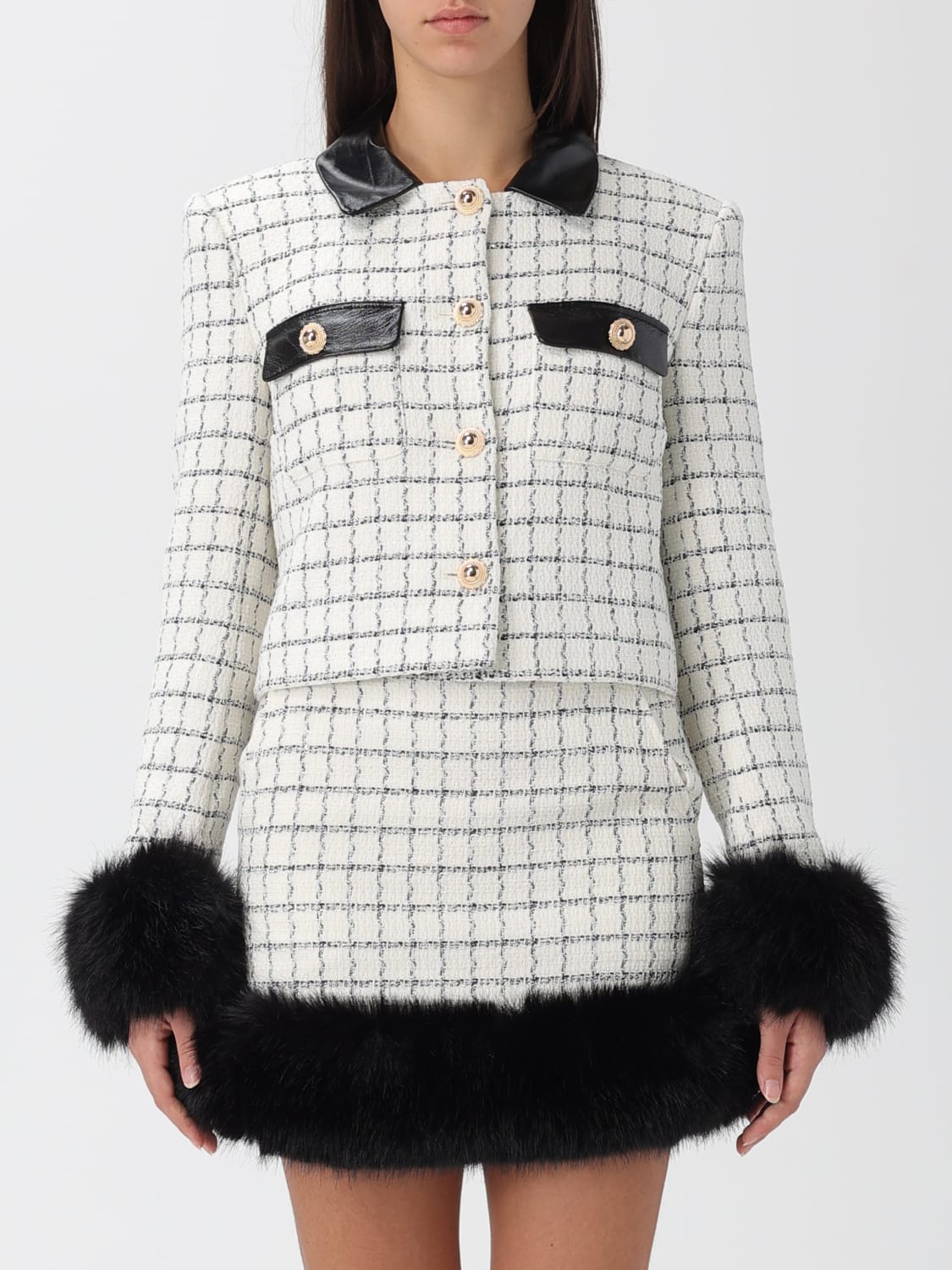 SELF-PORTRAIT JACKET: Jacket woman Self-portrait, White - Img 1