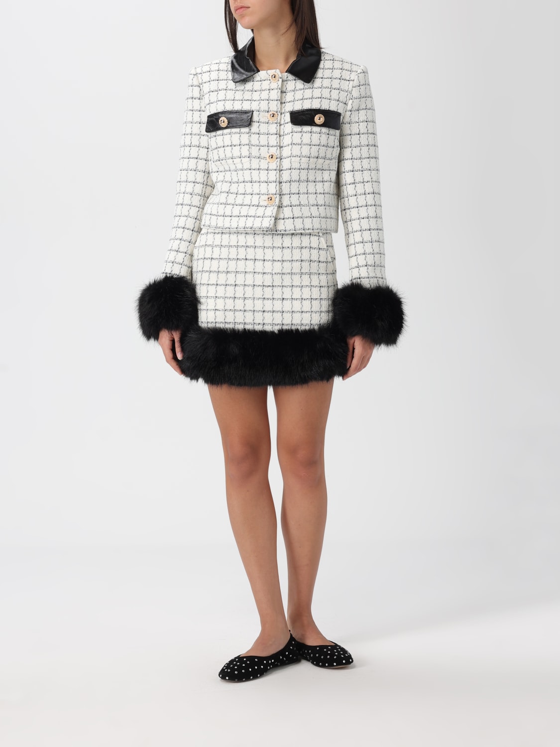 SELF-PORTRAIT SKIRT: Skirt woman Self-portrait, White - Img 2