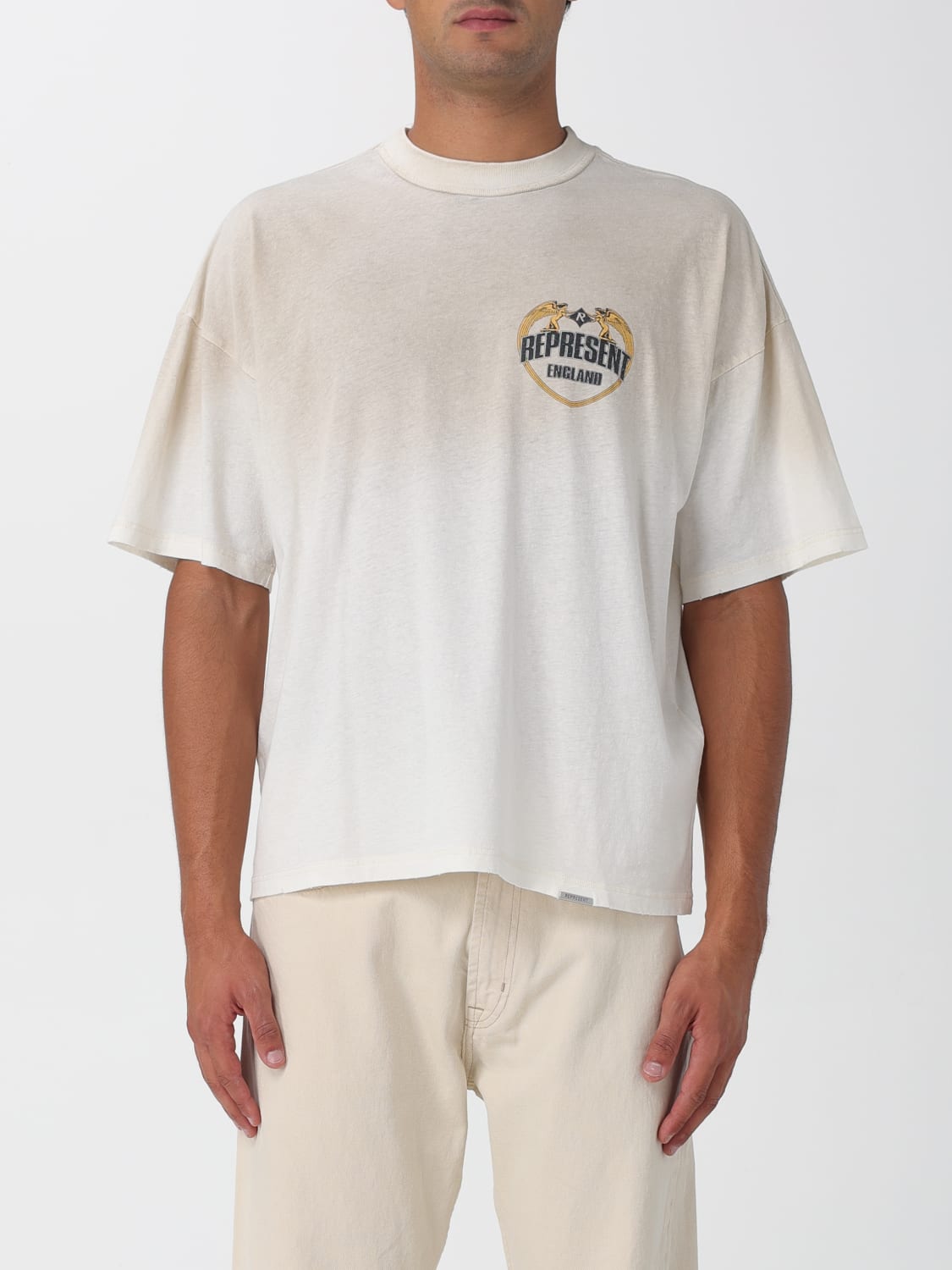 REPRESENT T-SHIRT: T-shirt men Represent, Ecru - Img 1