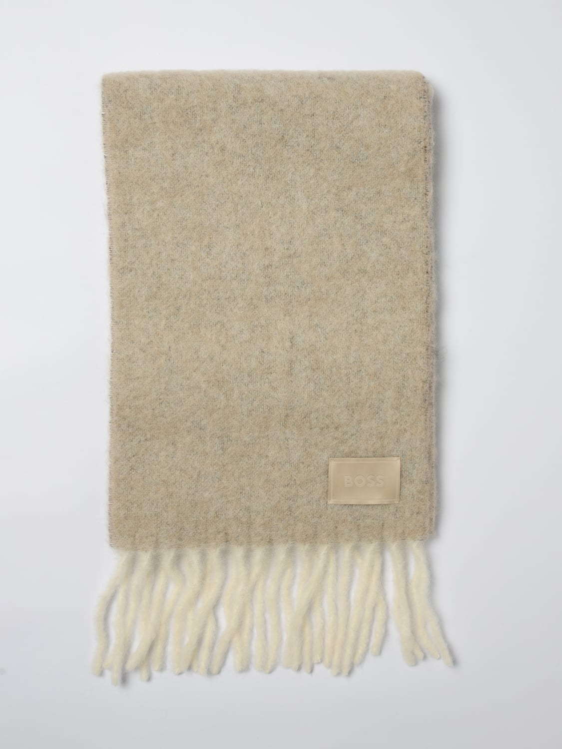 BOSS SCIARPA: Sciarpa Boss in misto lana di alpaca , Beige - Img 1