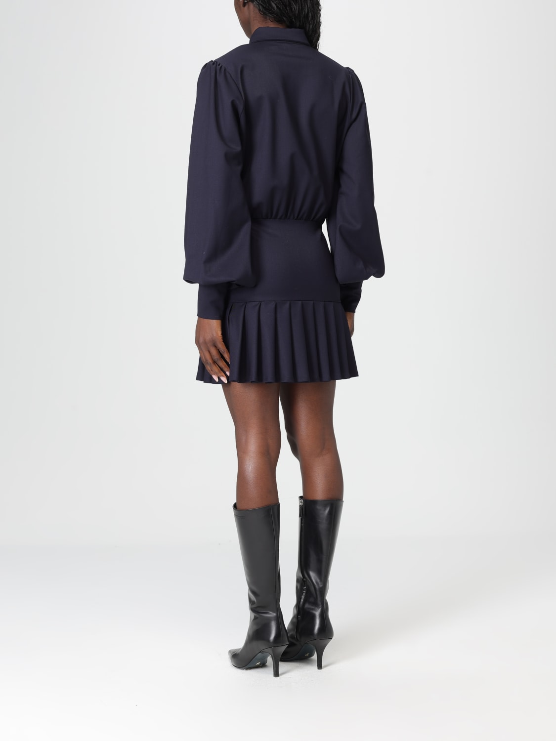 LES FILLES D'EVA ABITO: Abito chemisier Les Filles D'eva in misto lana , Blue - Img 2