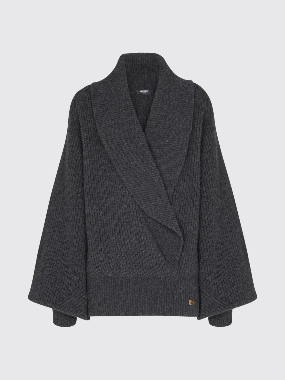 BALMAIN SWEATER: Sweater woman Balmain, Grey - Img 1