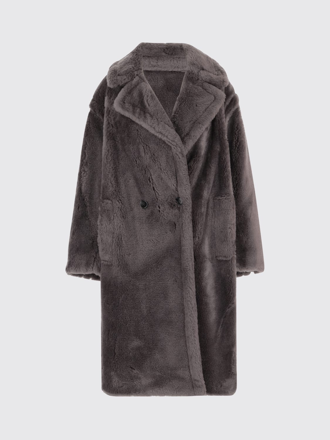 STAND STUDIO FUR COAT: Coat woman Stand Studio, Grey - Img 1