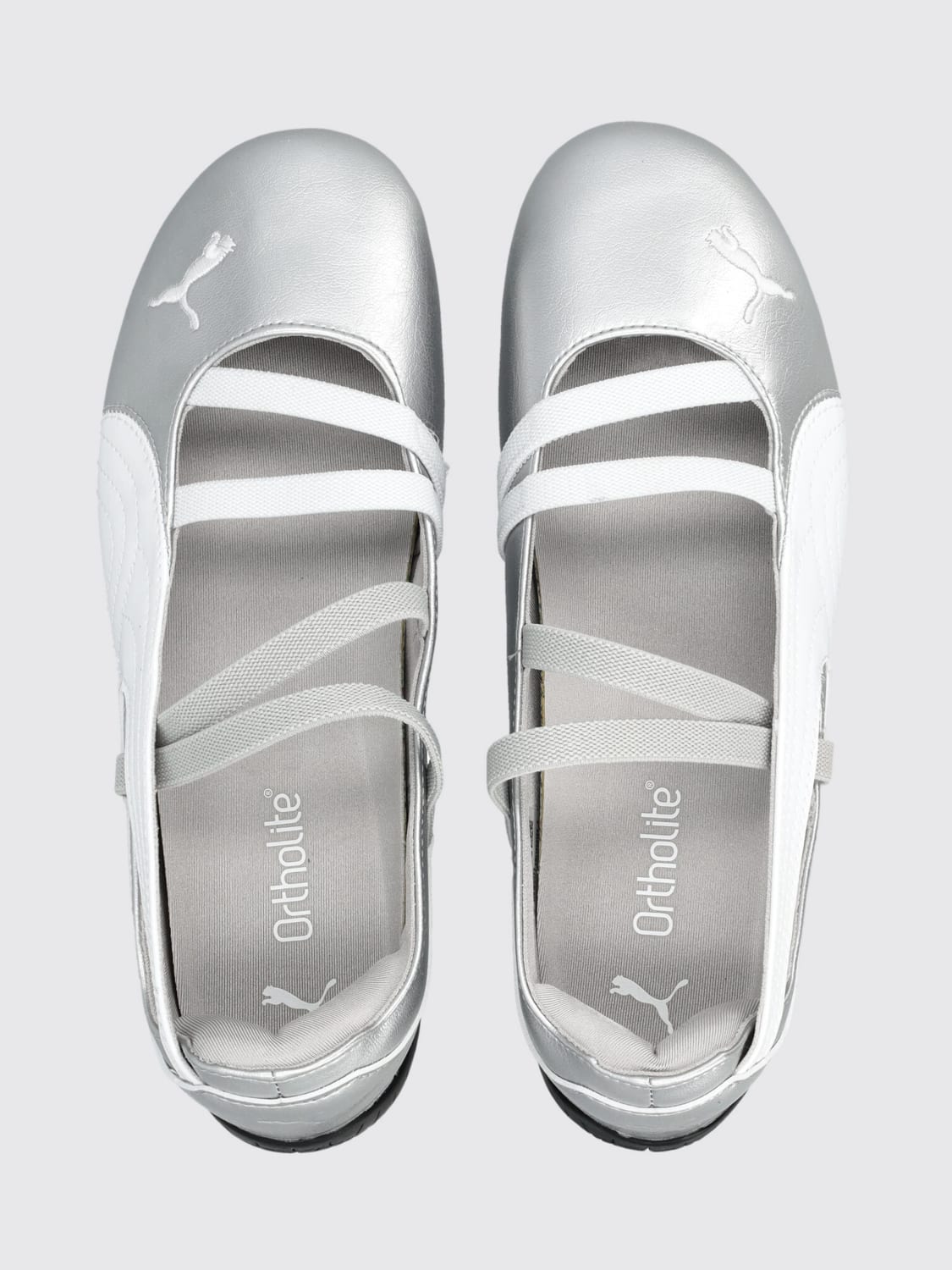 PUMA BALLERINE: Ballerina Speedcat Ballet Puma in pelle laminata , Argento - Img 4