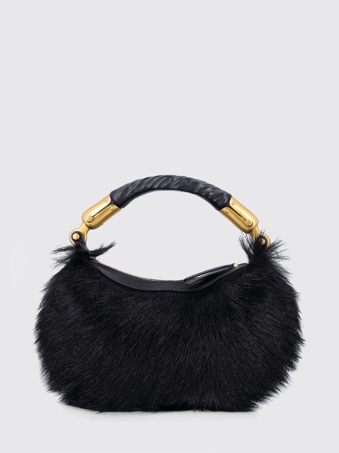 BALMAIN BORSA A MANO: Borsa Balmain in pelliccia , Nero - Img 2