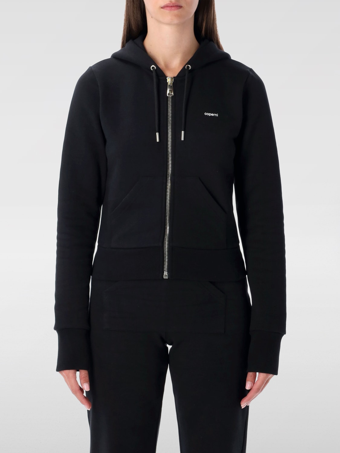 COPERNI FELPA: Felpa con zip Coperni in misto cotone organico , Nero - Img 1