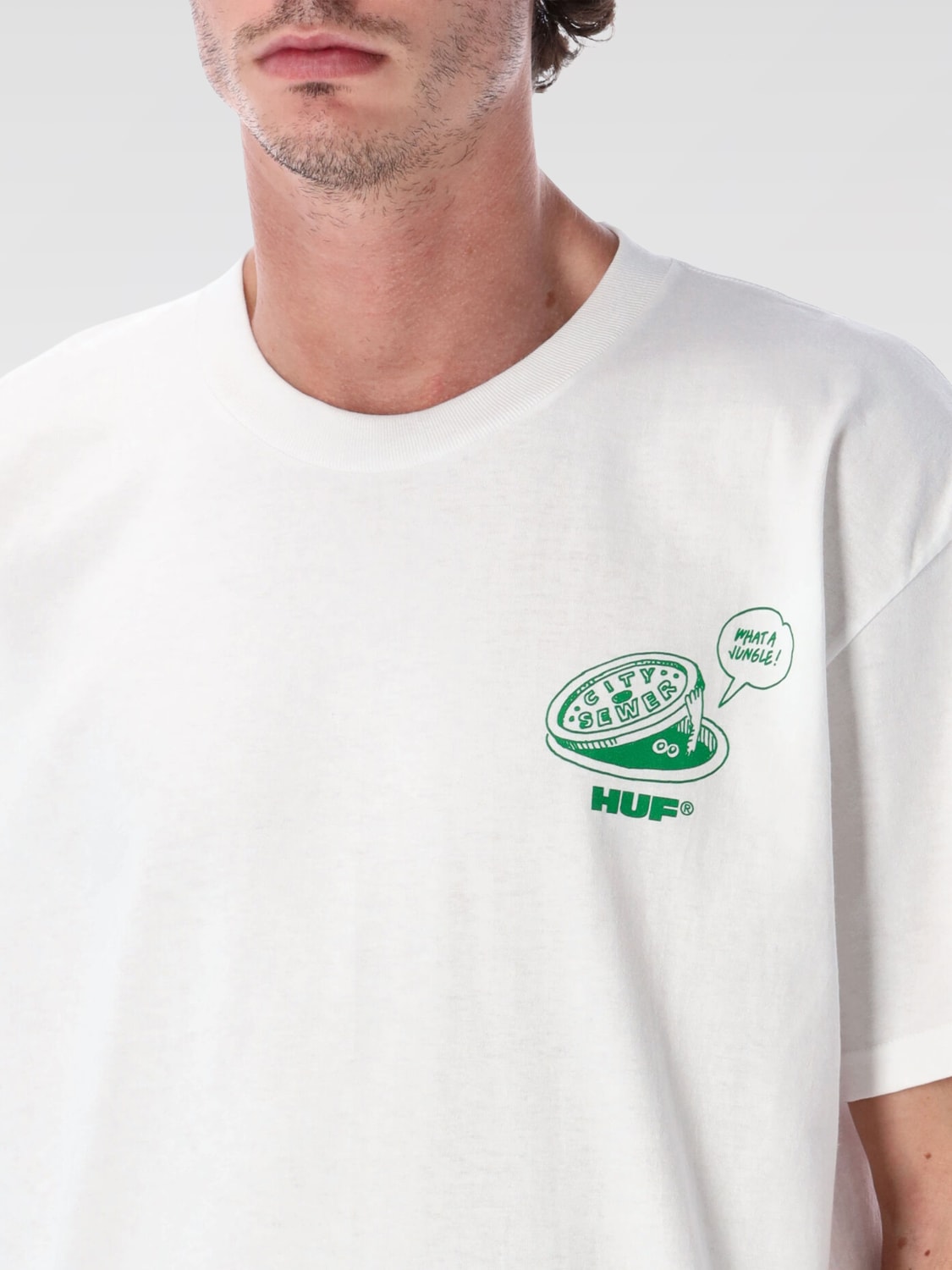 HUF T-SHIRT: T-shirt men Huf, White - Img 3