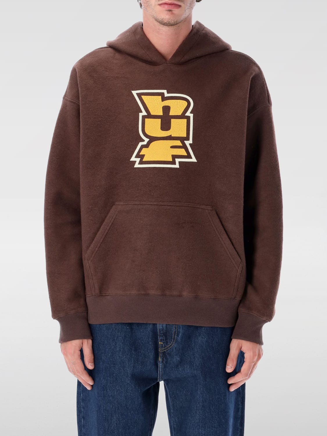 HUF SWEATSHIRT: Sweatshirt men Huf, Brown - Img 1