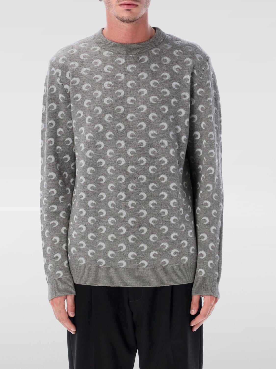 MARINE SERRE SWEATER: Sweater men Marine Serre, Grey - Img 1