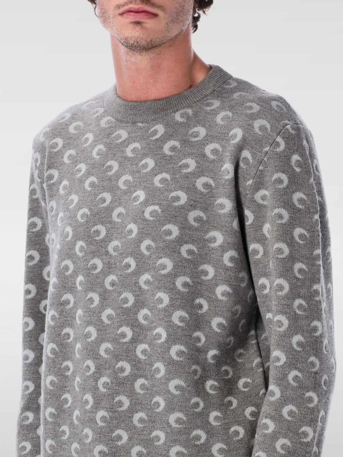 MARINE SERRE SWEATER: Sweater men Marine Serre, Grey - Img 3