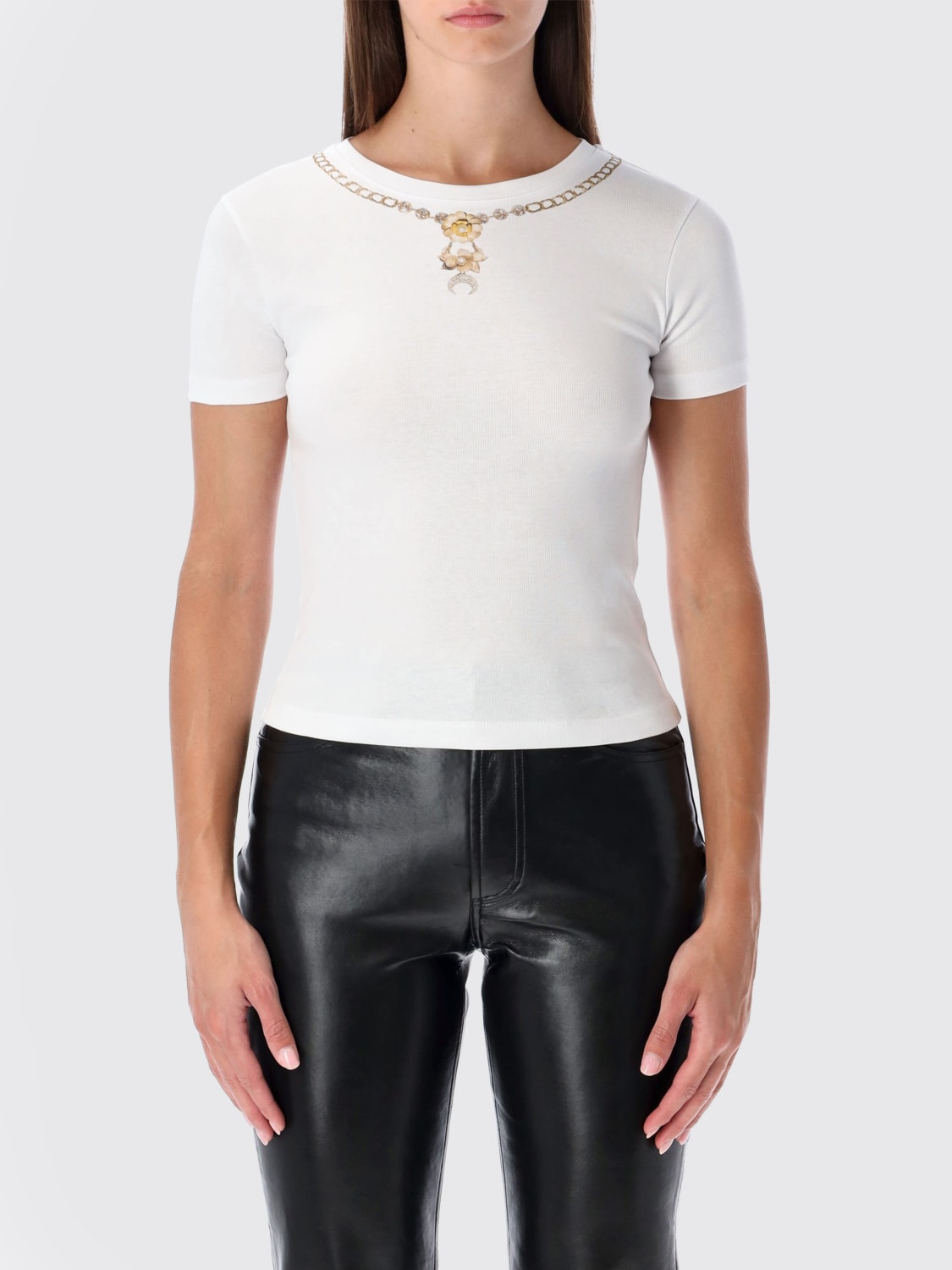 MARINE SERRE T-SHIRT: T-shirt woman Marine Serre, White - Img 1