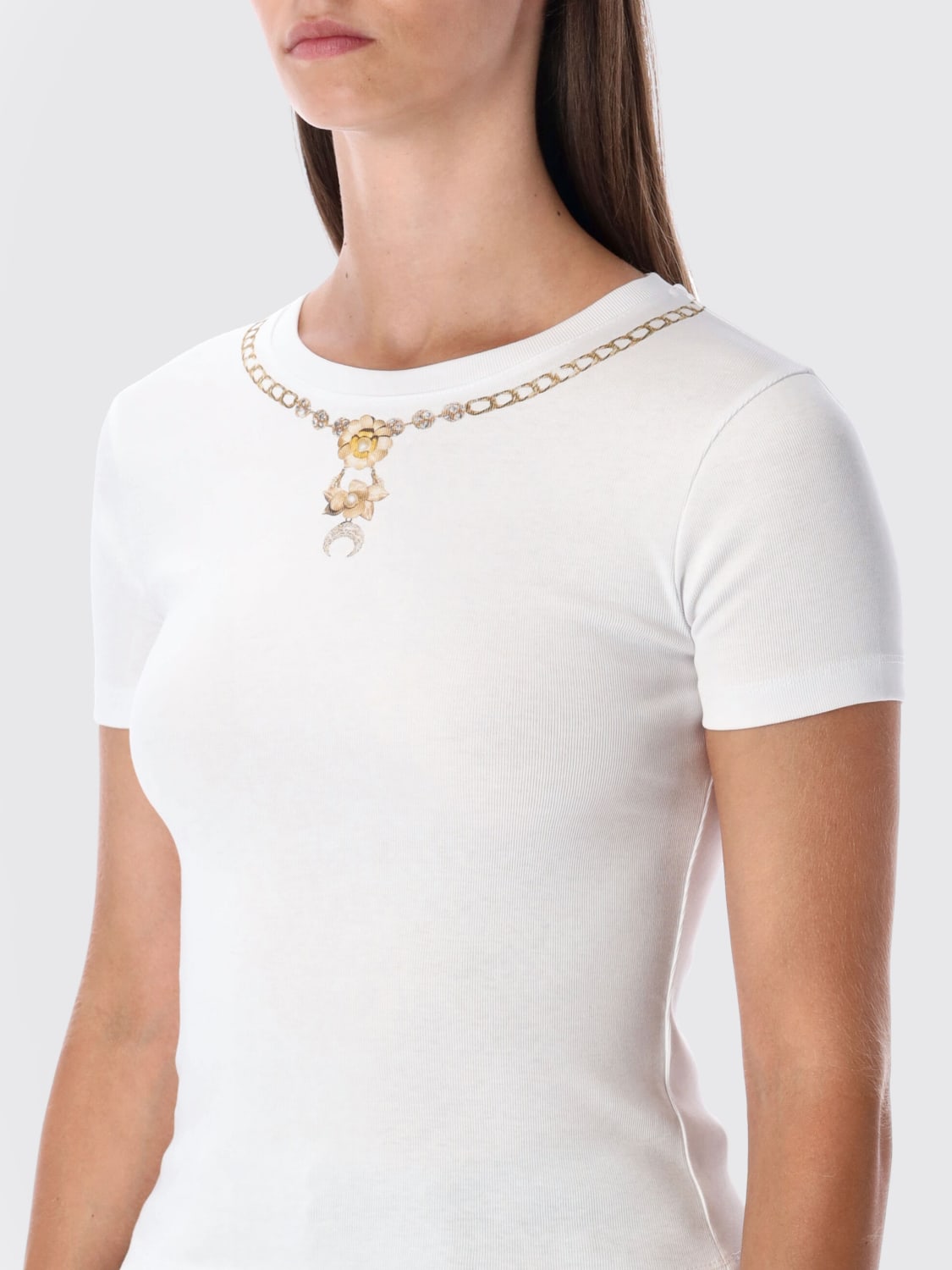 MARINE SERRE T-SHIRT: T-shirt woman Marine Serre, White - Img 3