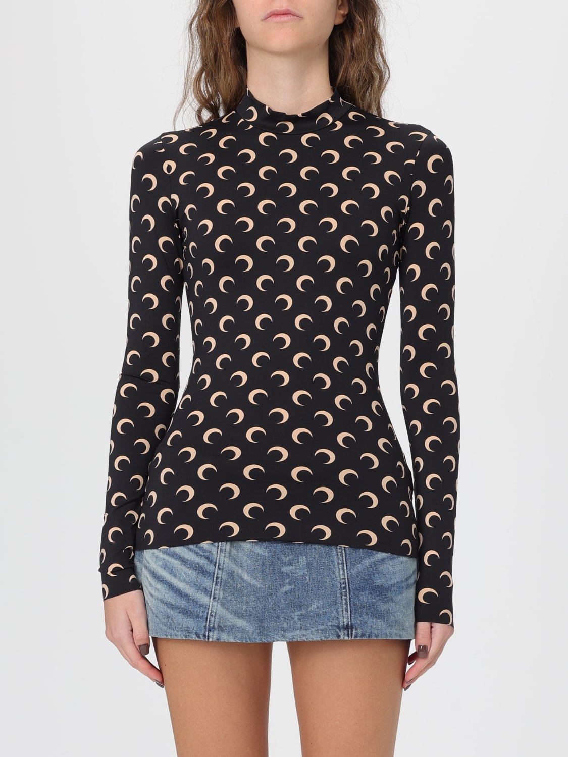 MARINE SERRE 上衣: 上衣 女士 Marine Serre, 黑色 - Img 1