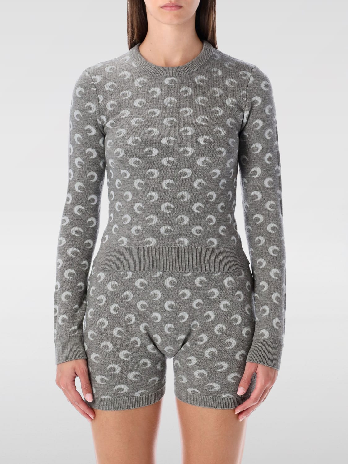 MARINE SERRE PULL: Pull femme Marine Serre, Gris - Img 1