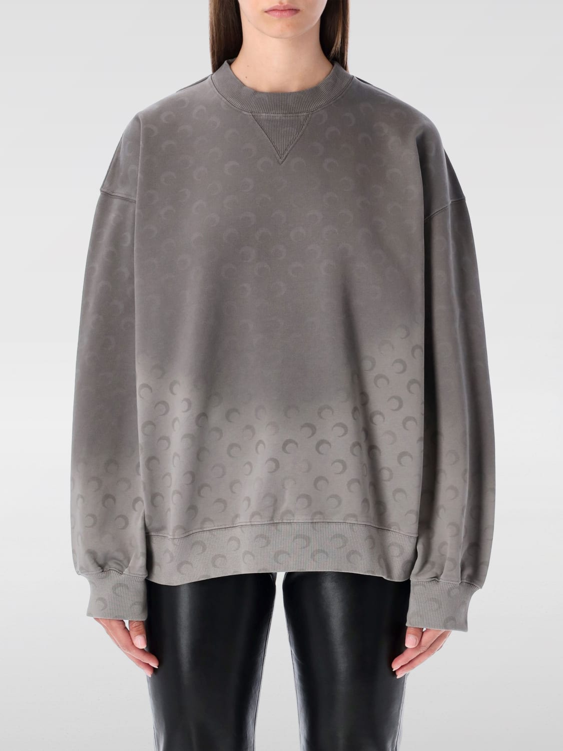 MARINE SERRE 卫衣: 卫衣 女士 Marine Serre, 灰色 - Img 1