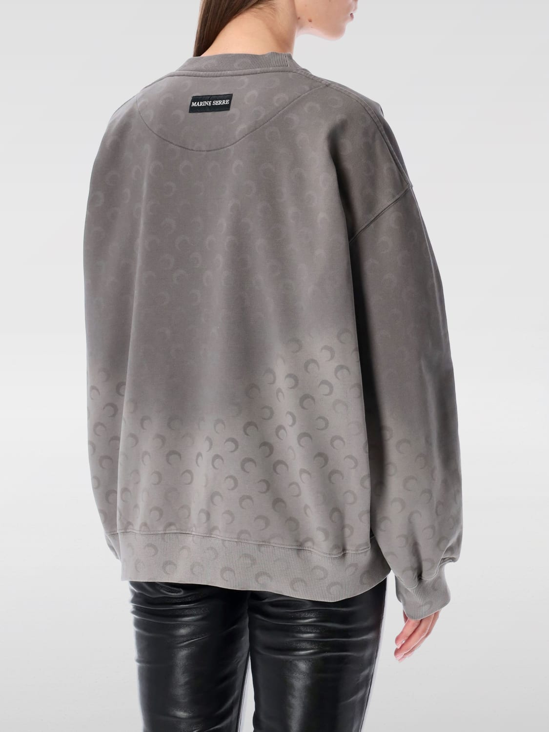 MARINE SERRE 卫衣: 卫衣 女士 Marine Serre, 灰色 - Img 2