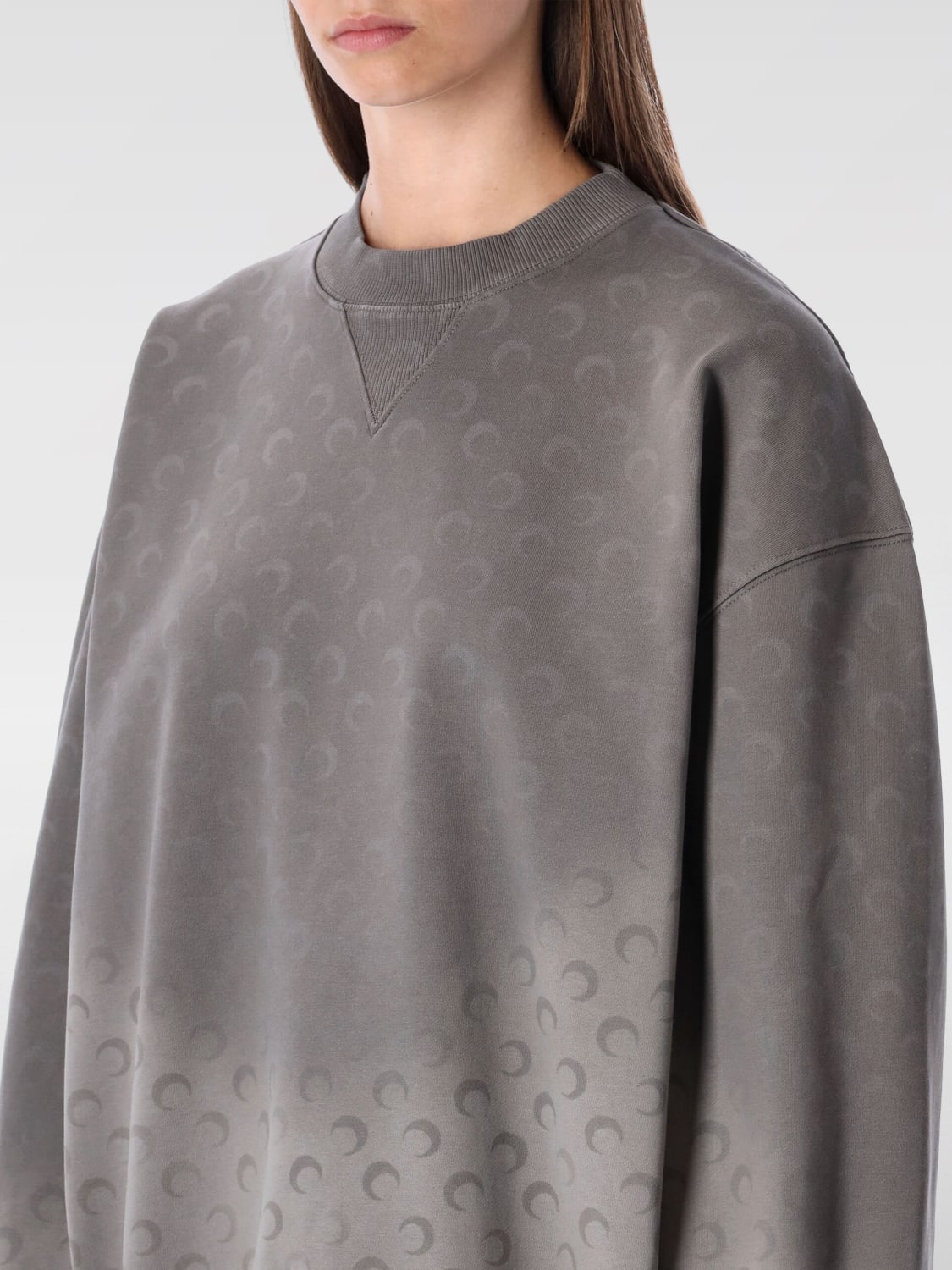 MARINE SERRE 卫衣: 卫衣 女士 Marine Serre, 灰色 - Img 3