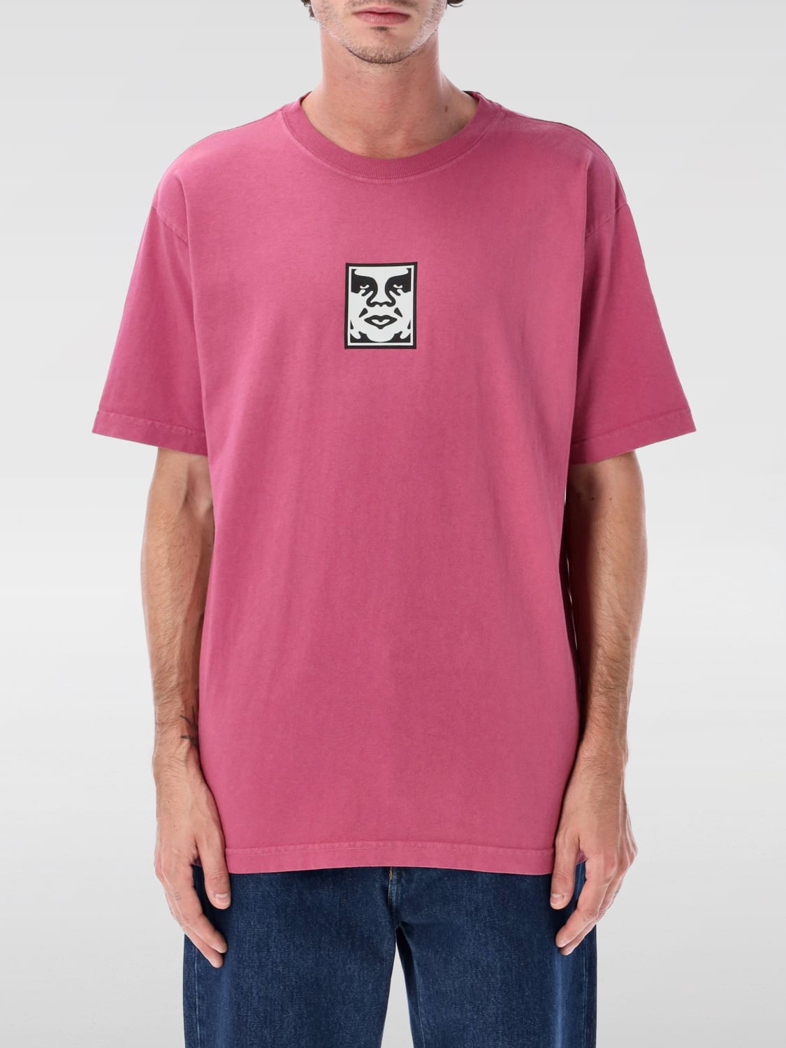 OBEY T-SHIRT: T-shirt herren Obey, Burgunderrot - Img 1