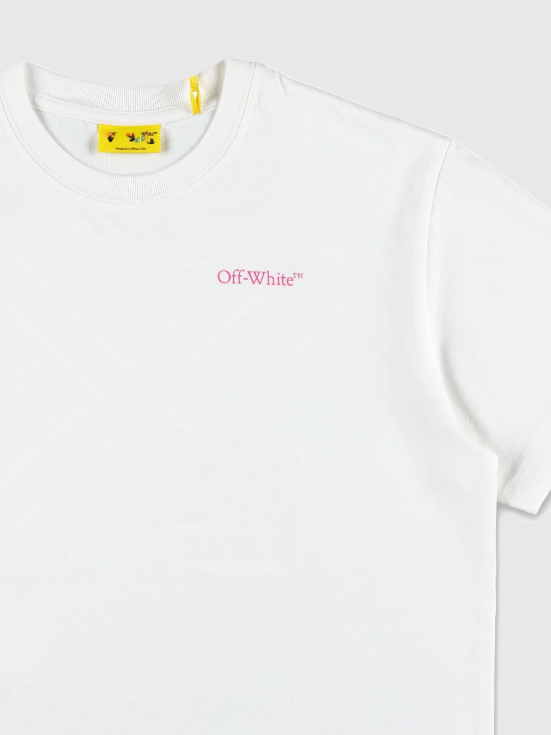 OFF-WHITE KIDS T-SHIRT: T-shirt in cotone con logo Off-white Kids, Bianco - Img 3