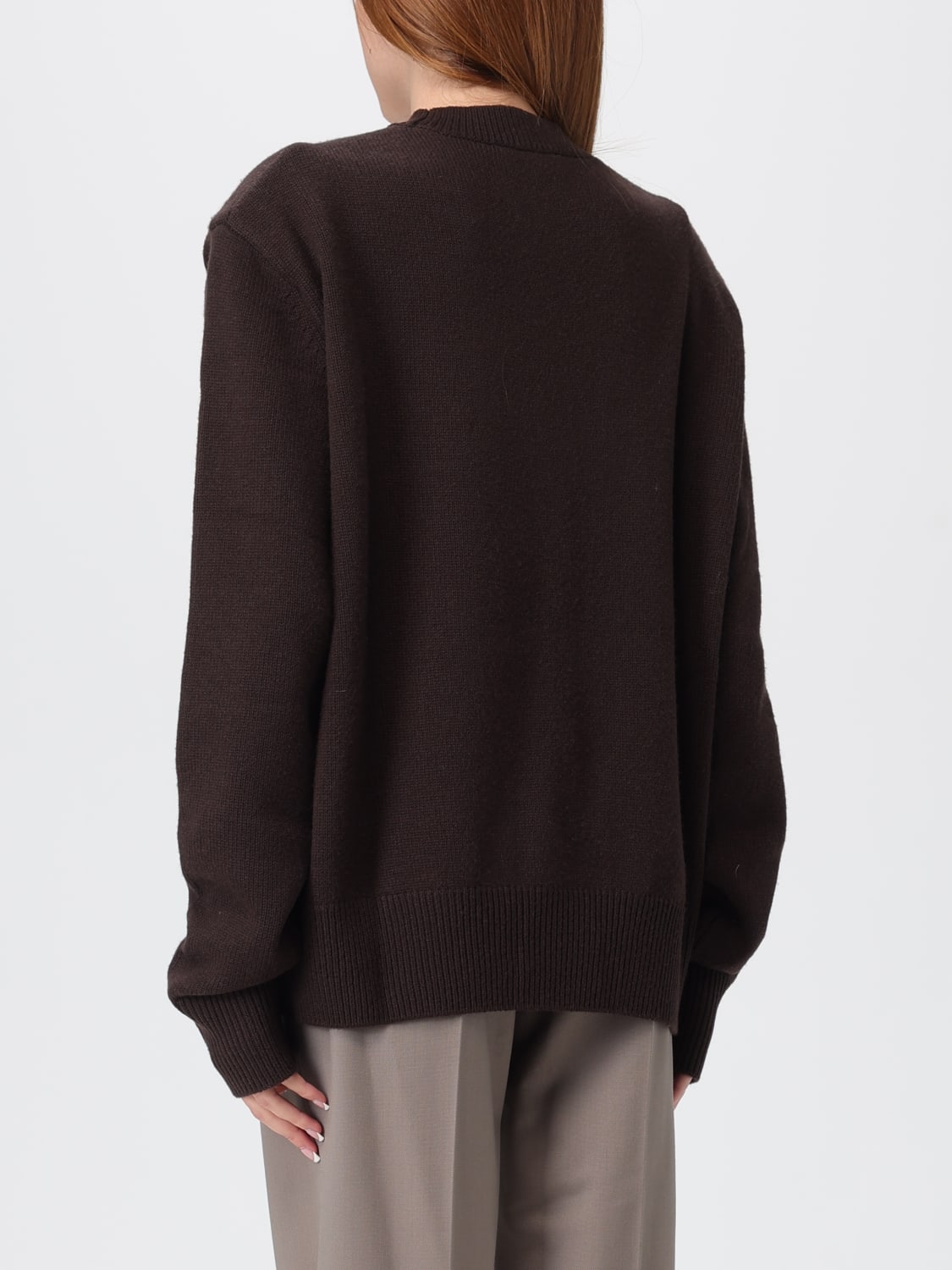 THE FRANKIE SHOP MAGLIA: Pullover The Frankie Shop in lana Merino e cashmere , Marrone - Img 2