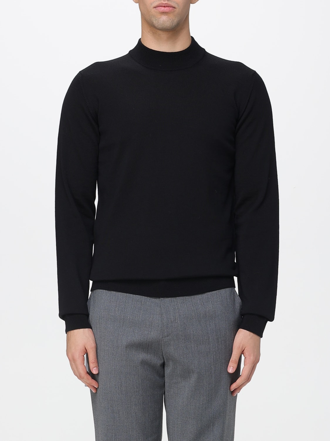 ROBERTO COLLINA 스웨터: 스웨터 남성 Roberto Collina, 블랙 - Img 1