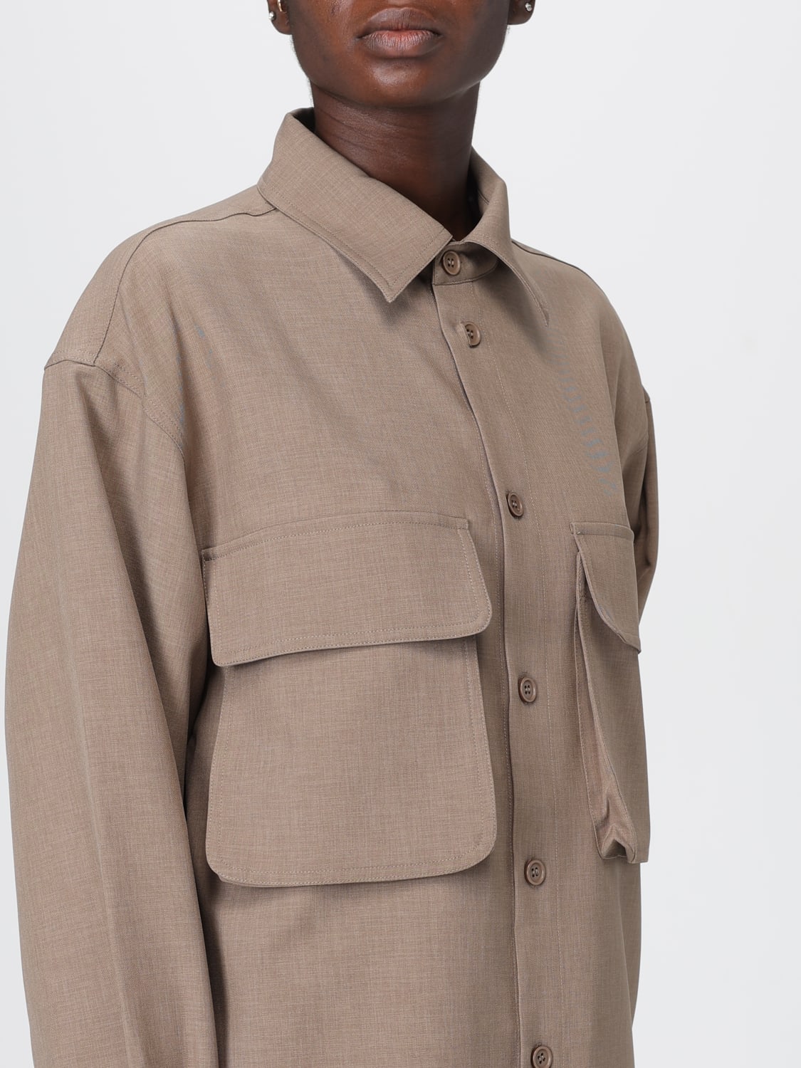 THE FRANKIE SHOP CHEMISE: Chemise femme The Frankie Shop, Beige - Img 4