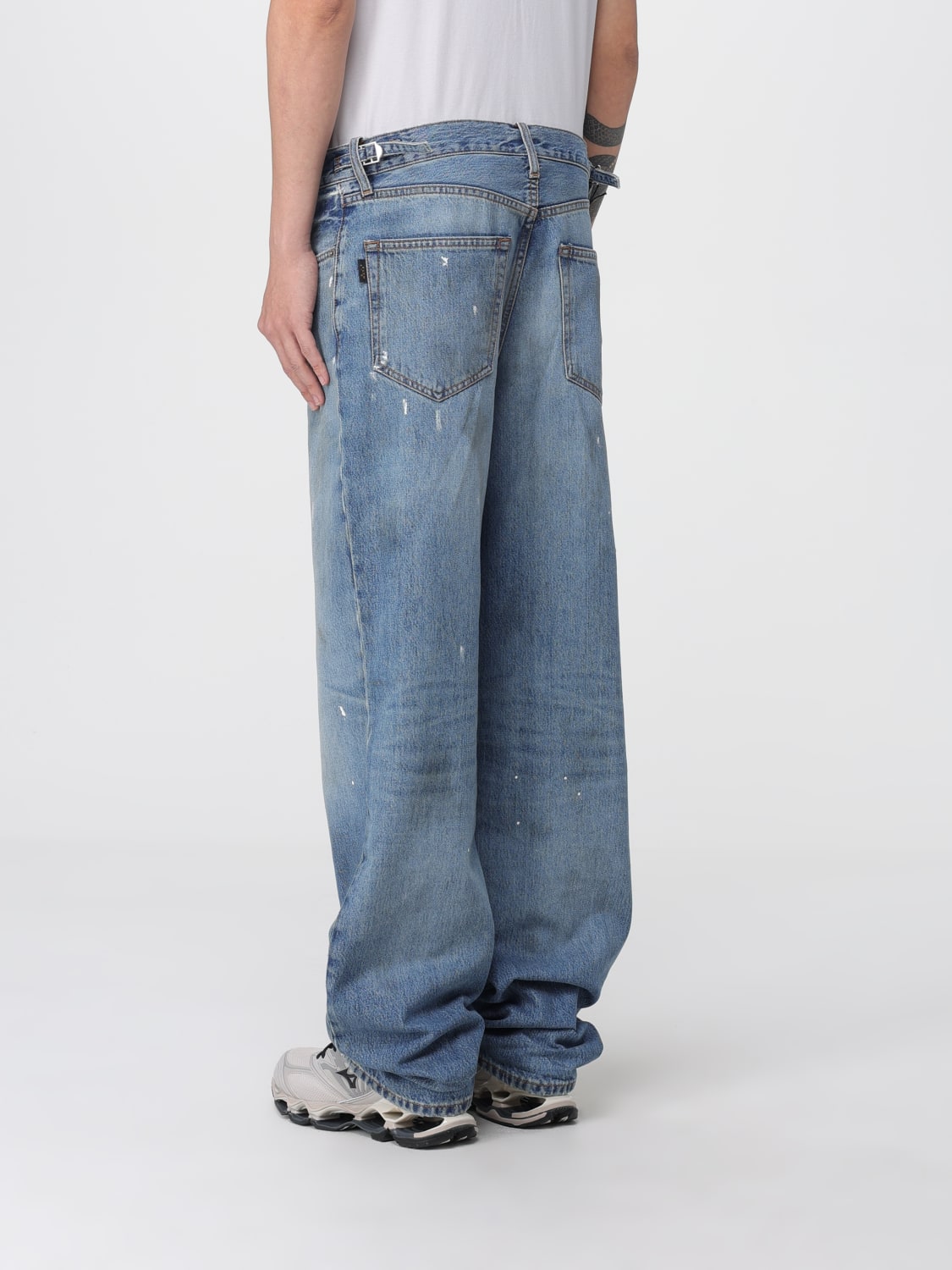 HAIKURE JEANS: Jeans wide-leg Haikure in denim con stampa painted , Blue - Img 2