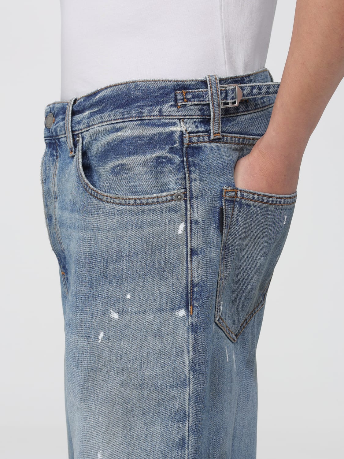 HAIKURE JEANS: Jeans wide-leg Haikure in denim con stampa painted , Blue - Img 3