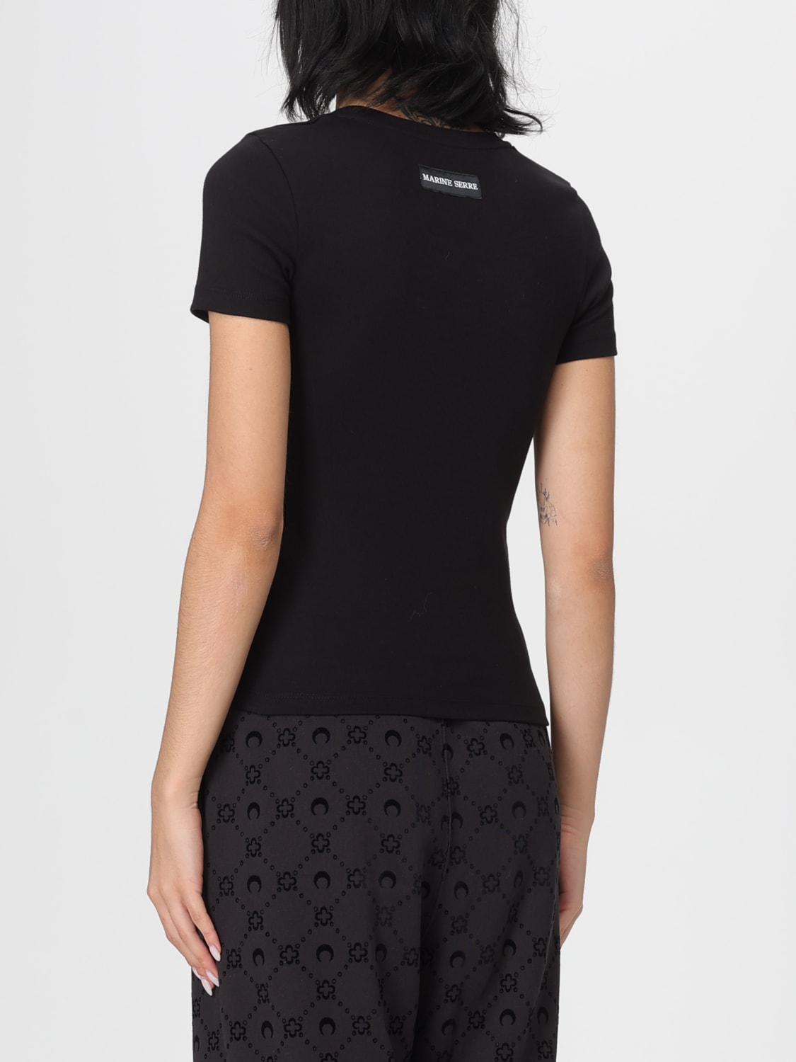 MARINE SERRE CAMISETA: Camiseta mujer Marine Serre, Negro - Img 3