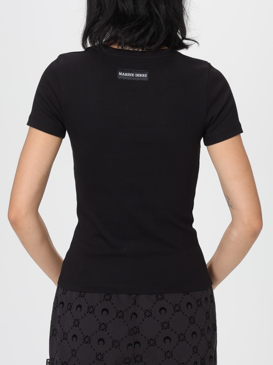 MARINE SERRE CAMISETA: Camiseta mujer Marine Serre, Negro - Img 4