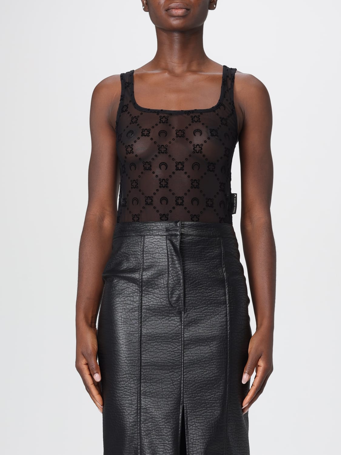 MARINE SERRE TOP: Body mujer Marine Serre, Negro - Img 1