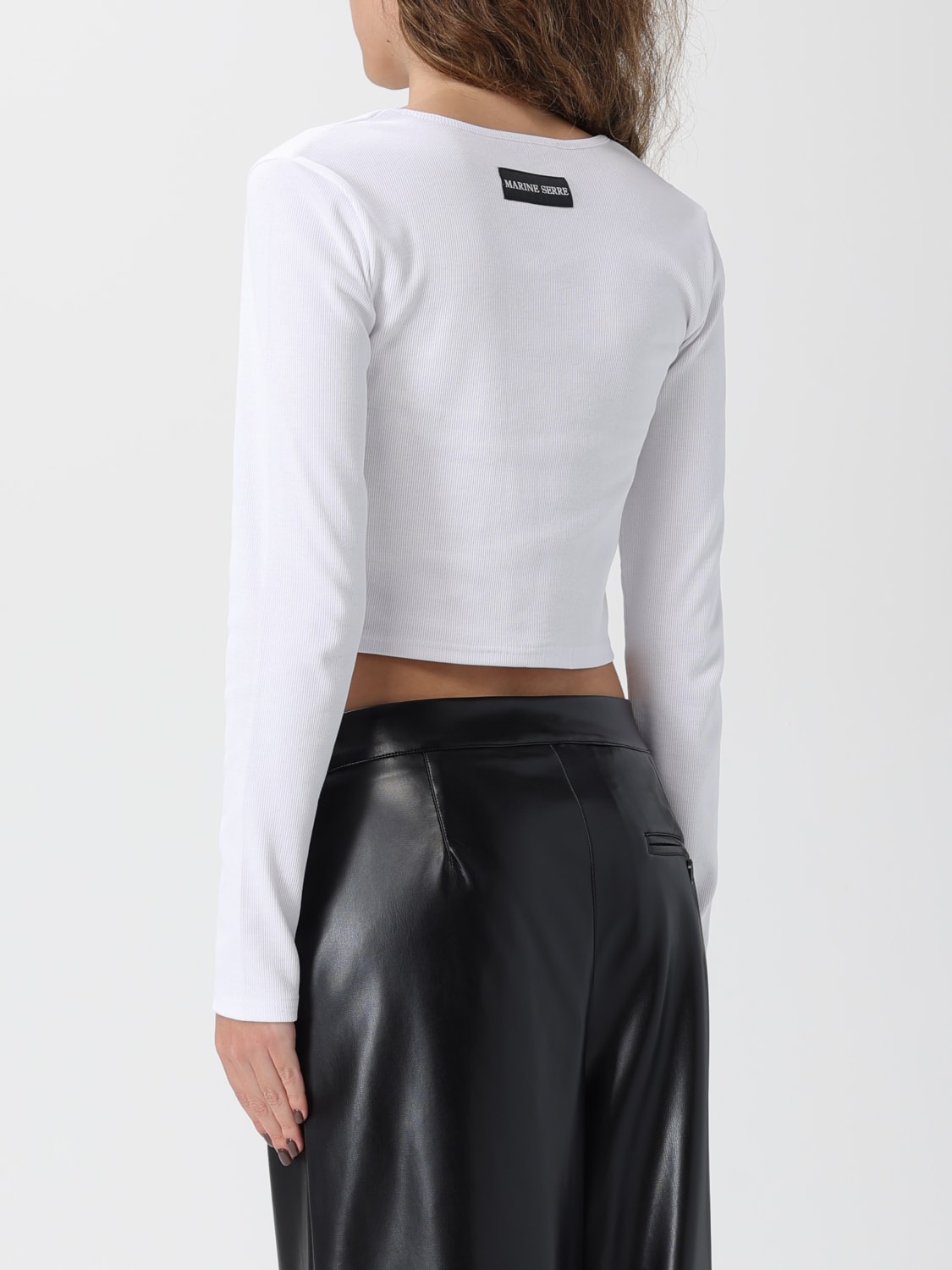 MARINE SERRE CAMISETA: Top mujer Marine Serre, Blanco - Img 3