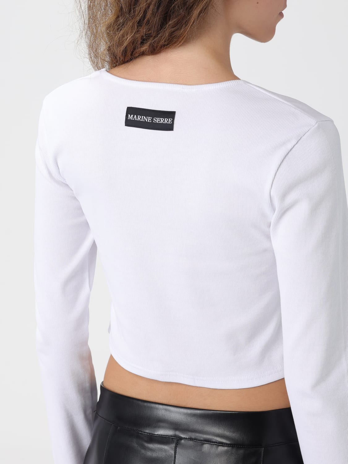 MARINE SERRE CAMISETA: Top mujer Marine Serre, Blanco - Img 5