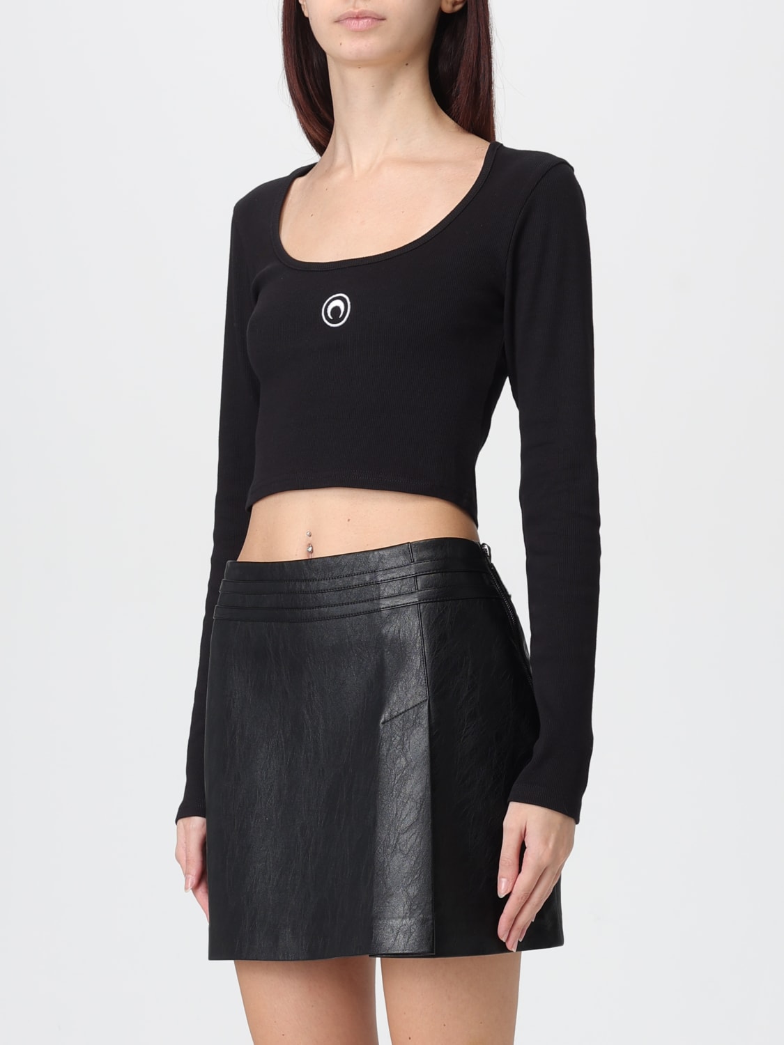 MARINE SERRE T-SHIRT: Top woman Marine Serre, Black - Img 4