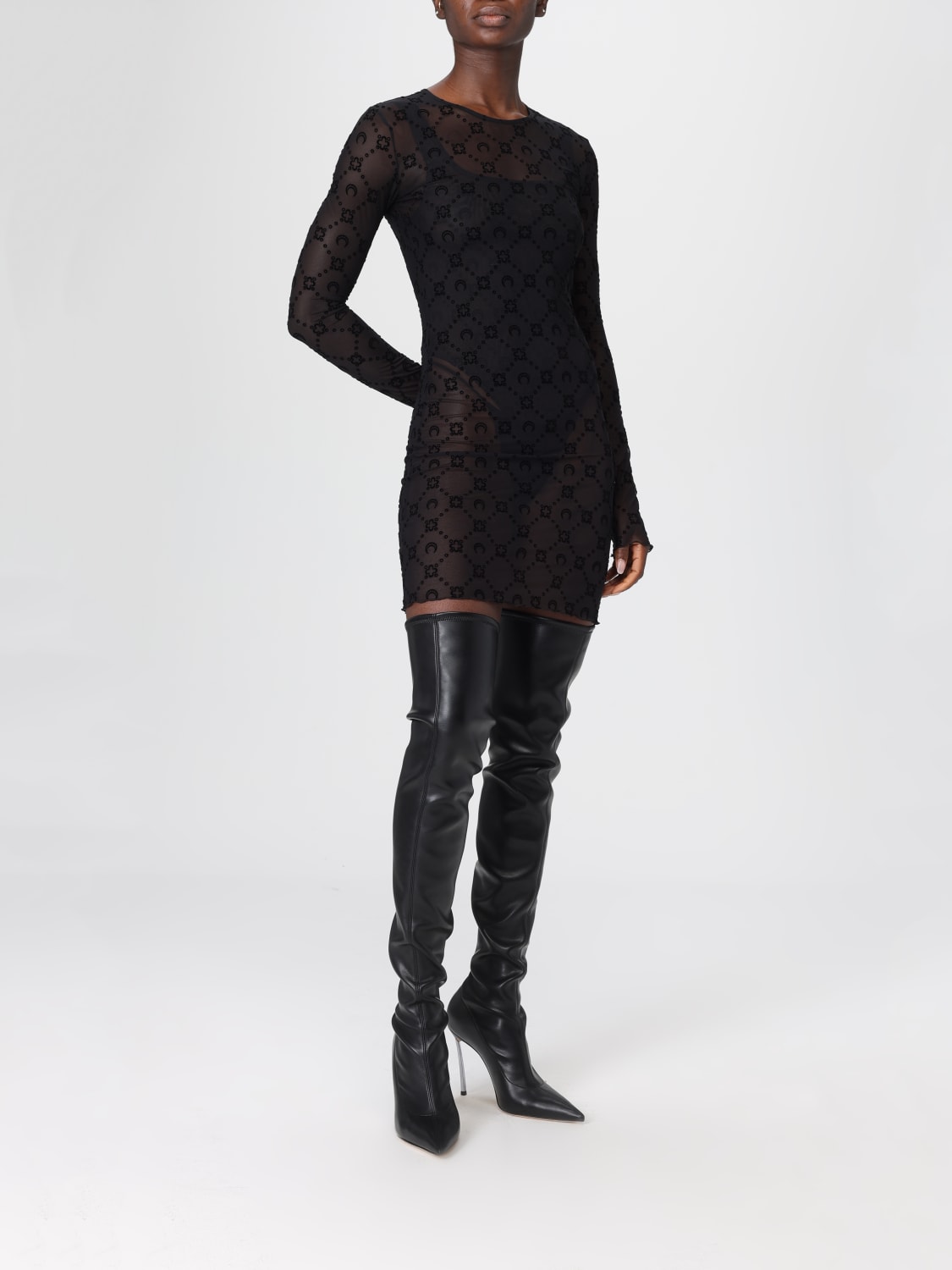 MARINE SERRE VESTIDO: Vestido mujer Marine Serre, Negro - Img 2