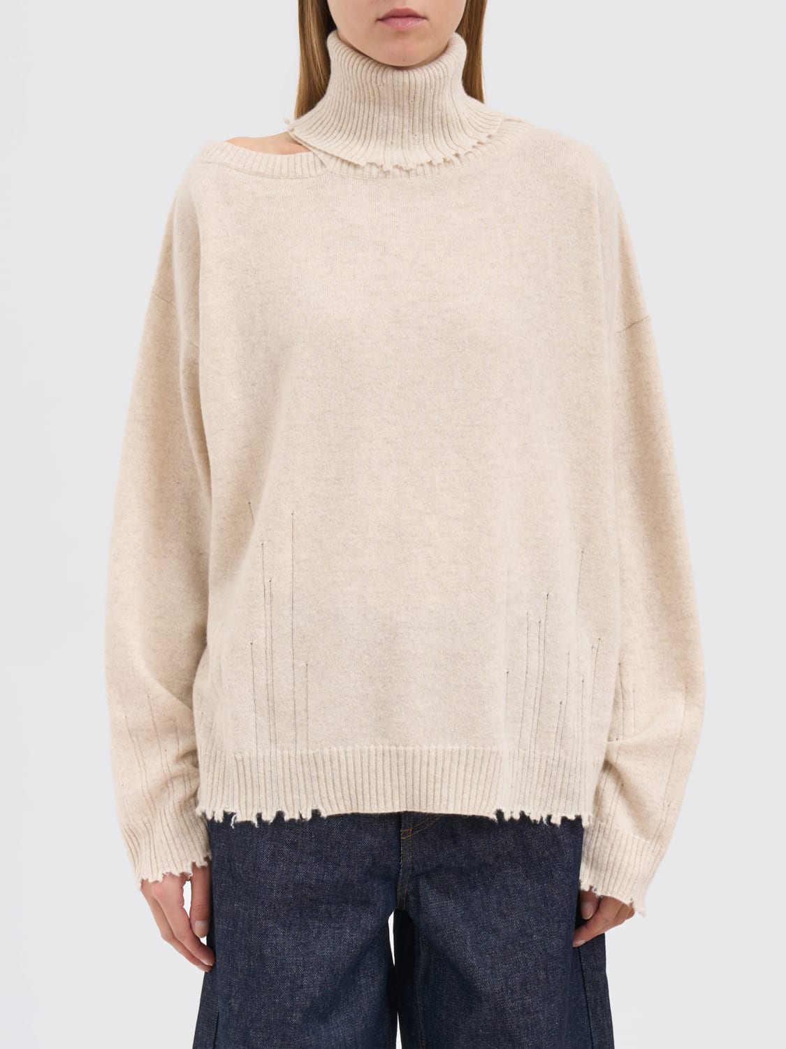 UMA WANG MAGLIA: Pullover dolcevita Uma Wang in cashmere , Panna - Img 1