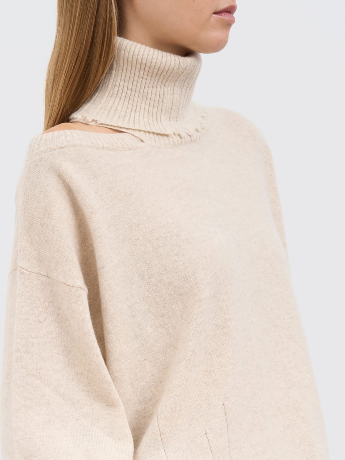 UMA WANG MAGLIA: Pullover dolcevita Uma Wang in cashmere , Panna - Img 4