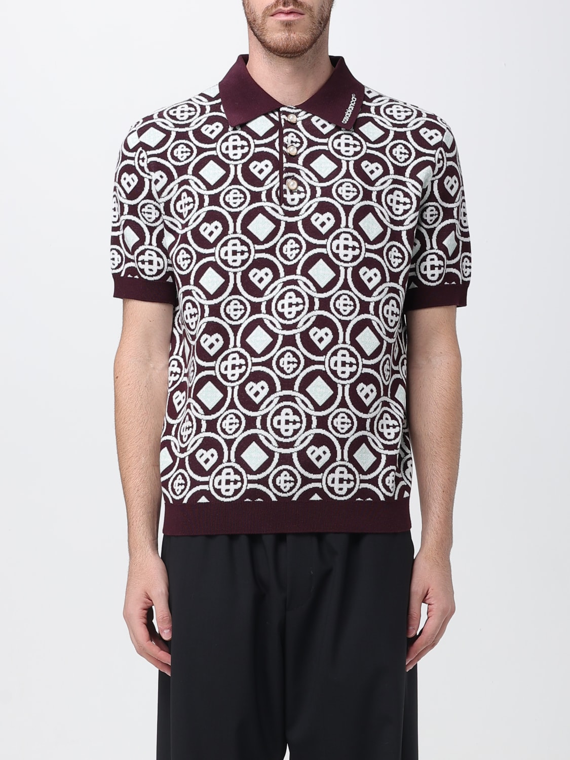 CASABLANCA POLO衫: T恤 男士 Casablanca, 紫色 - Img 1