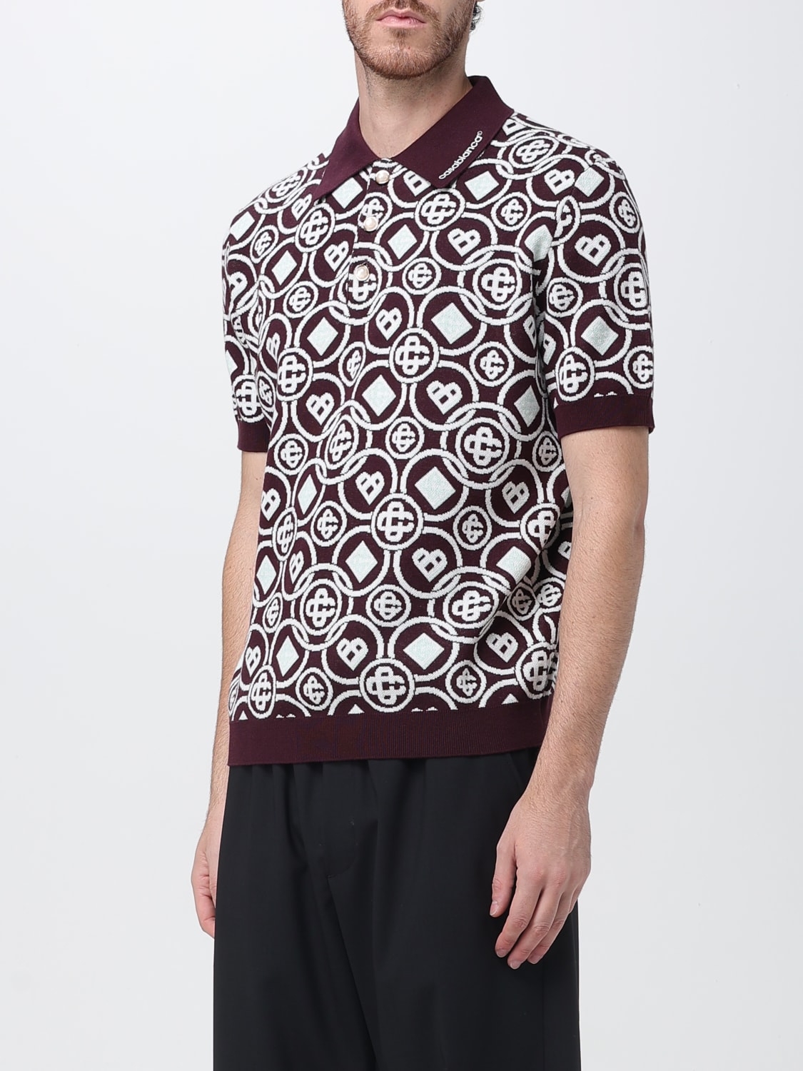 CASABLANCA POLO衫: T恤 男士 Casablanca, 紫色 - Img 3