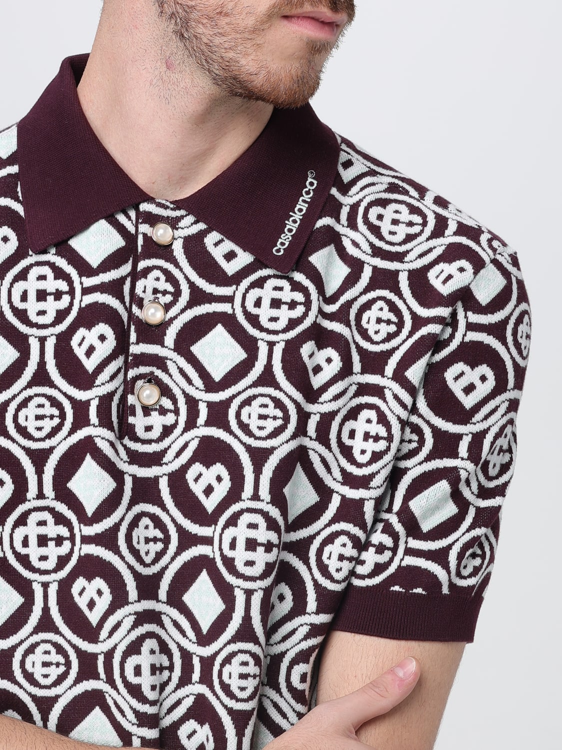 CASABLANCA POLO衫: T恤 男士 Casablanca, 紫色 - Img 4