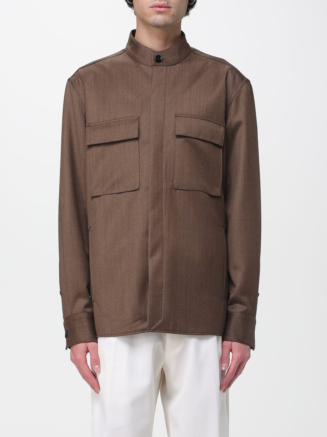 ZEGNA JACKET: Shirt men Zegna, Brown - Img 1