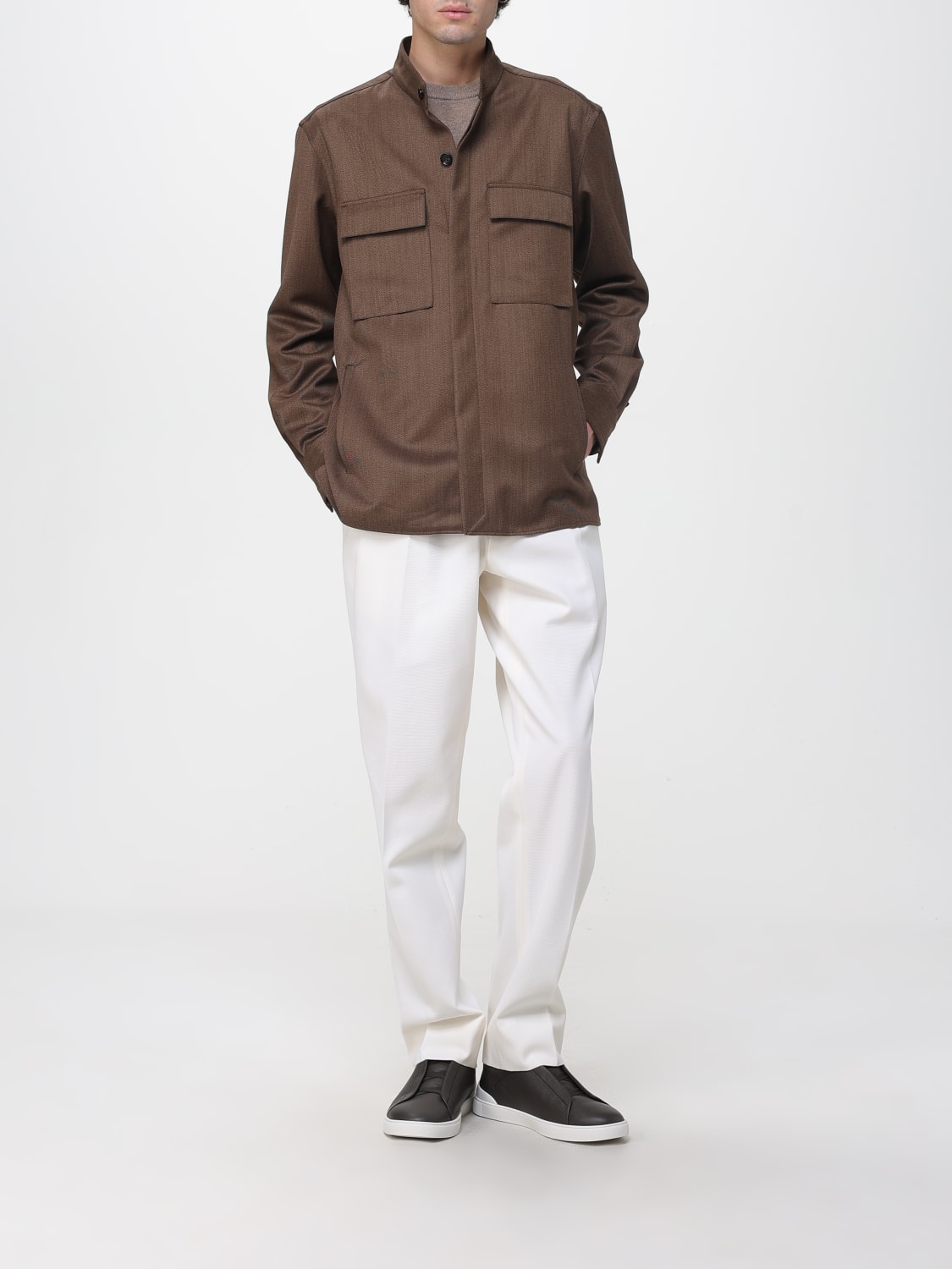 ZEGNA JACKET: Shirt men Zegna, Brown - Img 2