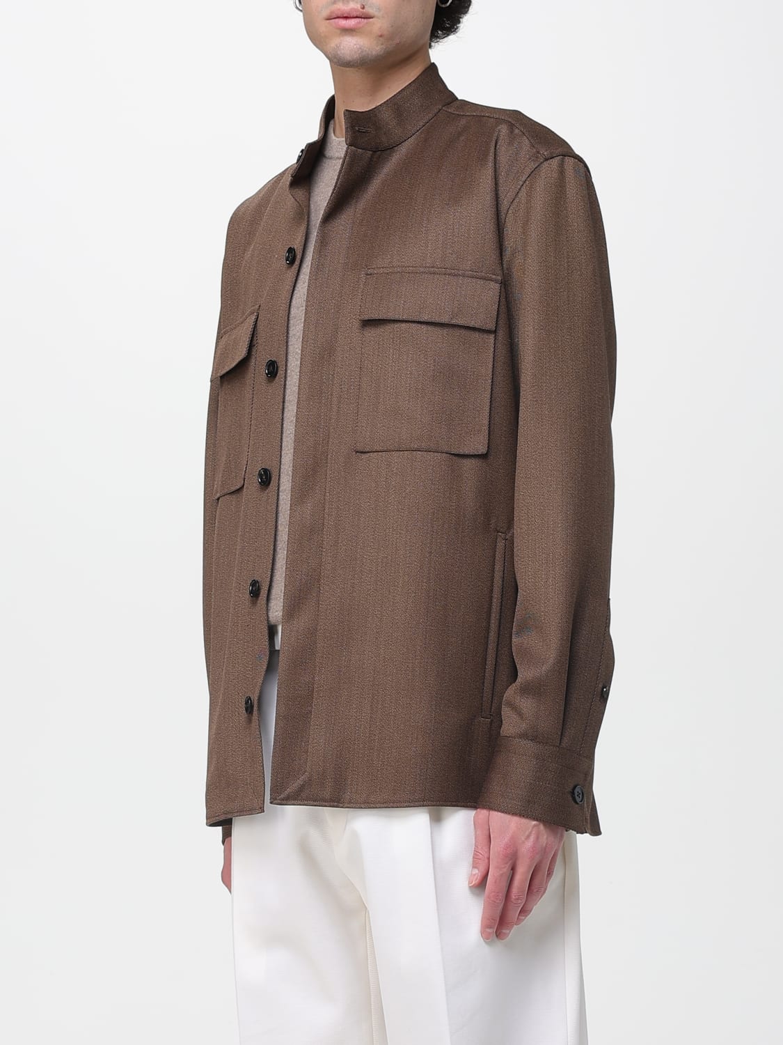 ZEGNA JACKET: Shirt men Zegna, Brown - Img 4