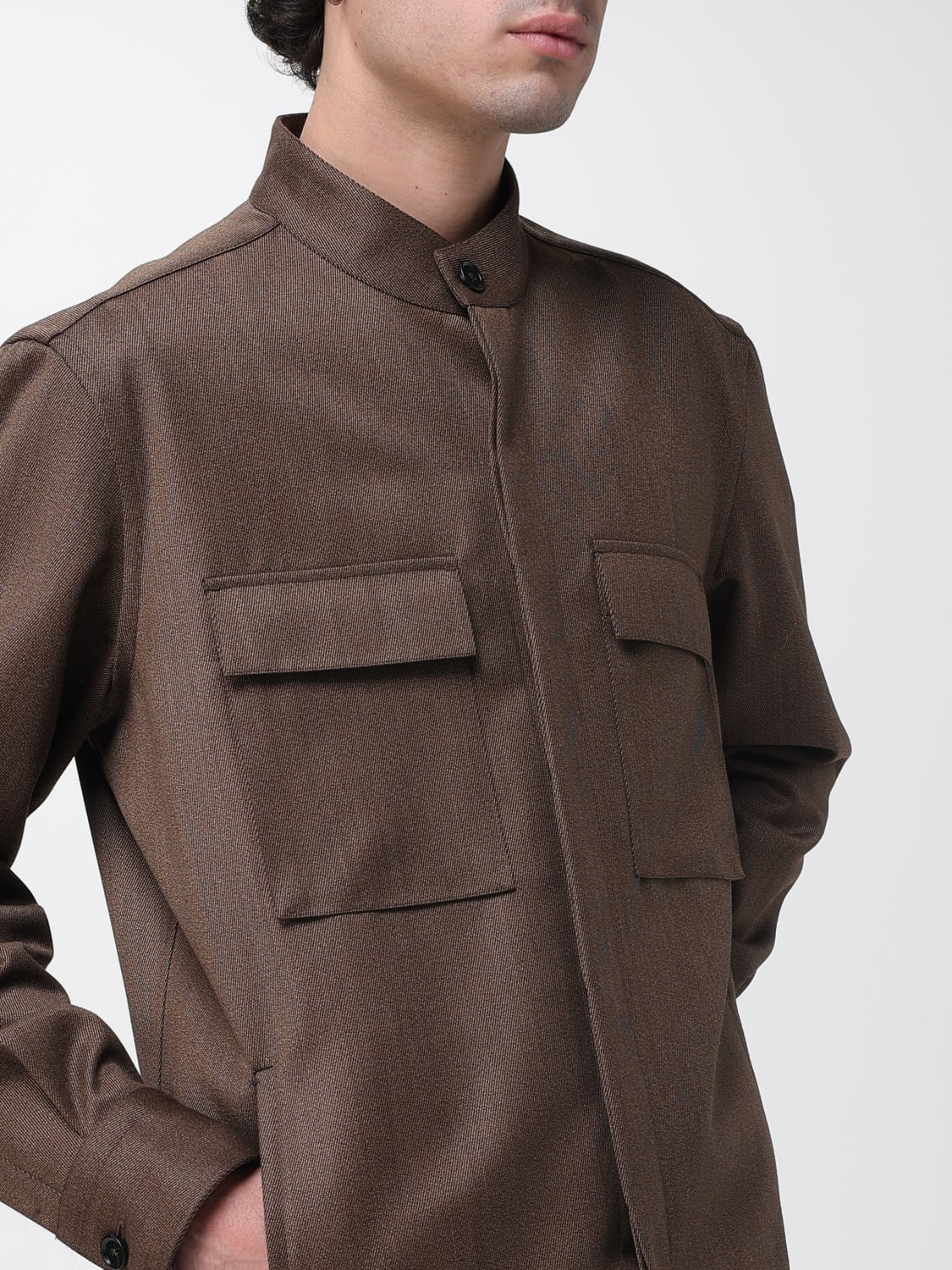 ZEGNA JACKET: Shirt men Zegna, Brown - Img 5