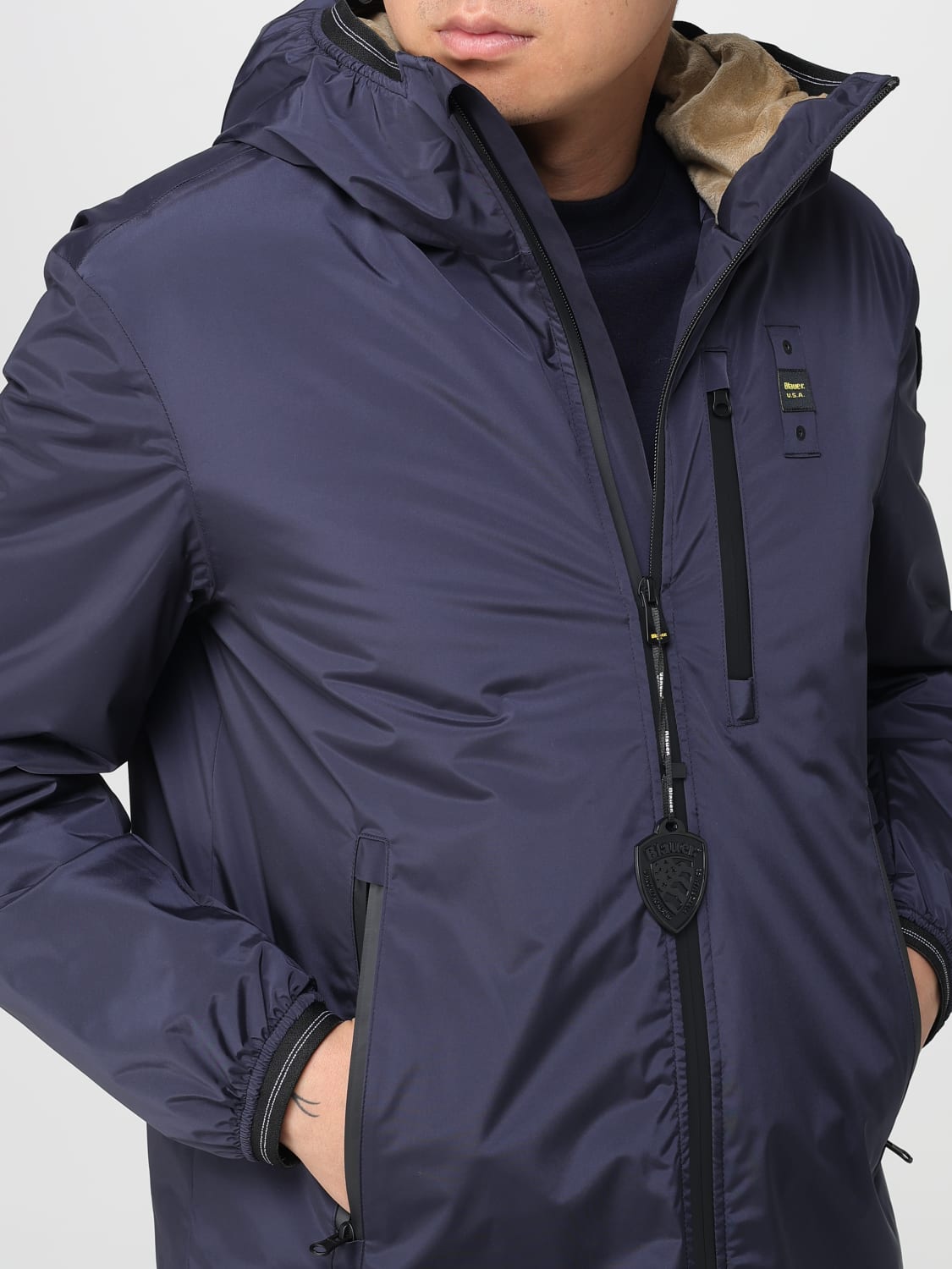 BLAUER VESTE: Trenchs homme Blauer, Bleu Marine - Img 4