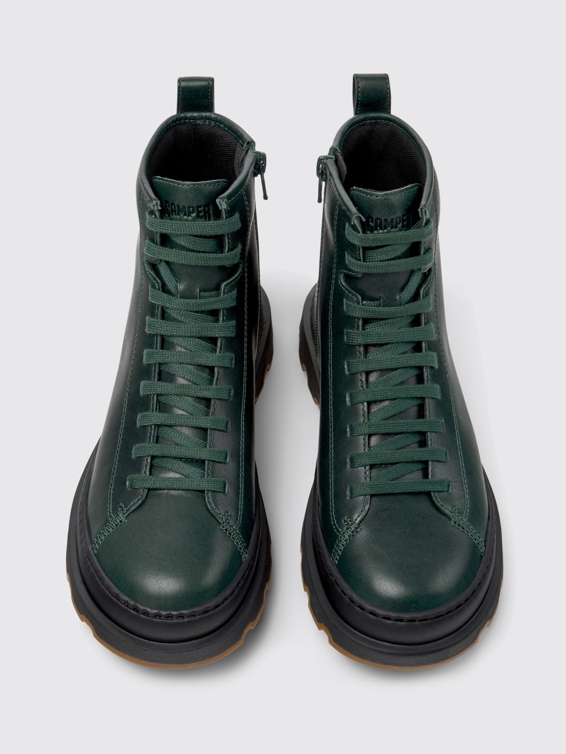 CAMPER STIVALI: Stivaletto Brutus+ Camper in pelle , Verde - Img 4