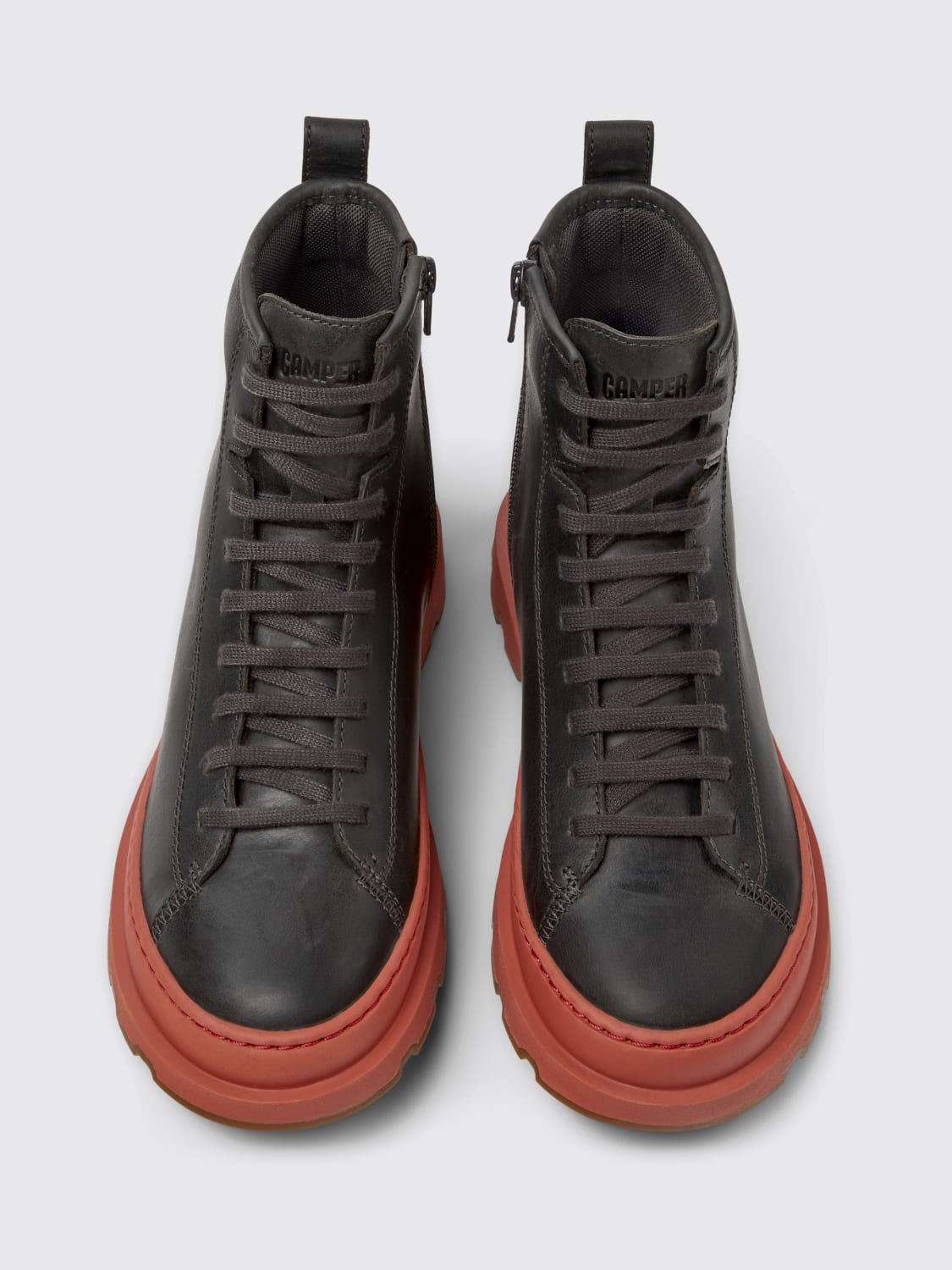 CAMPER STIVALI: Stivaletto Brutus+ Camper in pelle , Grigio - Img 4